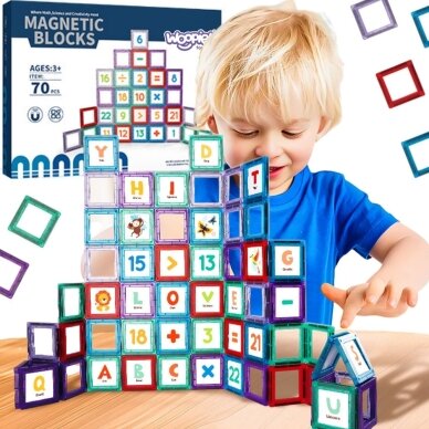 WOOPIE 3D magnetiniai blokai skaičių mokymuisi 70 vnt.