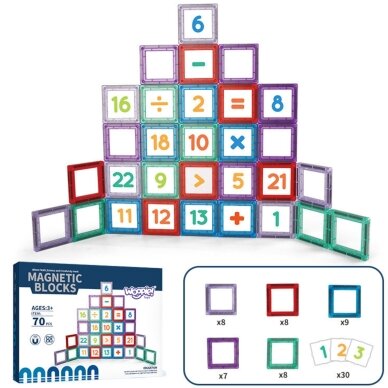 WOOPIE 3D magnetiniai blokai skaičių mokymuisi 70 vnt. 9 WOOPIE 3D magnetiniai blokai skaičių mokymuisi 70 vnt. 9