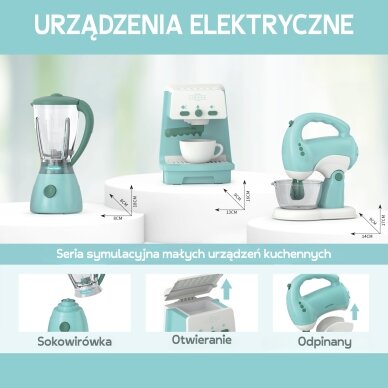 WOOPIE 3-in-1 buitinių prietaisų rinkinys: kavos aparatas, mikseris, trintuvas, garso ir šviesos efektai 6 WOOPIE 3-in-1 buitinių prietaisų rinkinys: kavos aparatas, mikseris, trintuvas, garso ir šviesos efektai 6