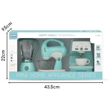 WOOPIE 3-in-1 buitinių prietaisų rinkinys: kavos aparatas, mikseris, trintuvas, garso ir šviesos efektai 8 WOOPIE 3-in-1 buitinių prietaisų rinkinys: kavos aparatas, mikseris, trintuvas, garso ir šviesos efektai 8