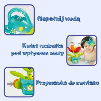 WOOPIE BABY žydinčios gėlės vonios žaislas su laistytuvu 6