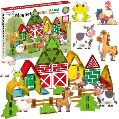 WOOPIE Magnetiniai statybiniai blokeliai 7.5 cm Ūkis 50 vnt. WOOPIE Magnetiniai statybiniai blokeliai 7.5 cm Ūkis 50 vnt.