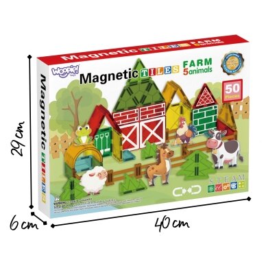 WOOPIE Magnetiniai statybiniai blokeliai 7.5 cm Ūkis 50 vnt. 6