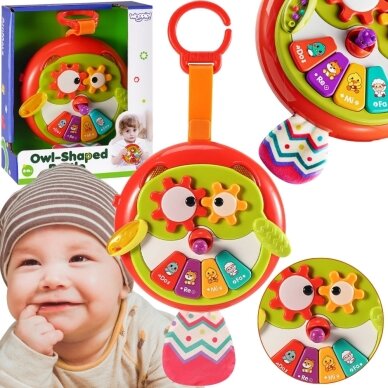 WOOPIE BABY interaktyvus pelėdos pianino žaislas su šiurenančia uodega