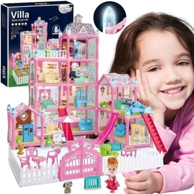 WOOPIE lėlių namelis vila su priedais ir šviečiančia lėle 275 vnt. WOOPIE lėlių namelis vila su priedais ir šviečiančia lėle 275 vnt.
