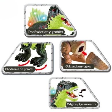 WOOPIE Vaikštantis tiranozauro reksas dinozauras su šviesos ir garso efektais 5 WOOPIE Vaikštantis tiranozauro reksas dinozauras su šviesos ir garso efektais 5