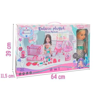 WOOPIE ROYAL kūdikio lėlė 36 cm Undinėlė Interaktyvus rinkinys XXL 18 in 1 7