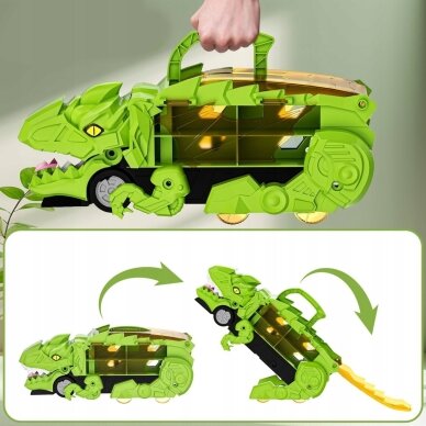 WOOPIE Dinozauras rijikas trasos transporto priemonių rinkinys 13 vnt. 11