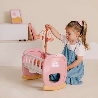 SMOBY Baby Nurse lopšys su karusele 3