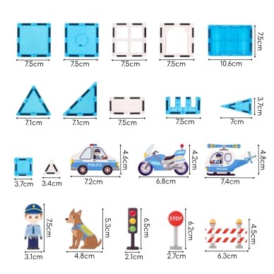 WOOPIE 3D magnetinių kaladėlių rinkinys Policijos nuovada 42 vnt. 5 WOOPIE 3D magnetinių kaladėlių rinkinys Policijos nuovada 42 vnt. 5