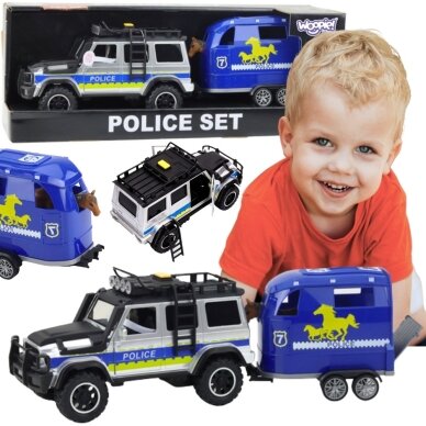 WOOPIE policijos visureigis su arklio priekabos rinkiniu WOOPIE policijos visureigis su arklio priekabos rinkiniu
