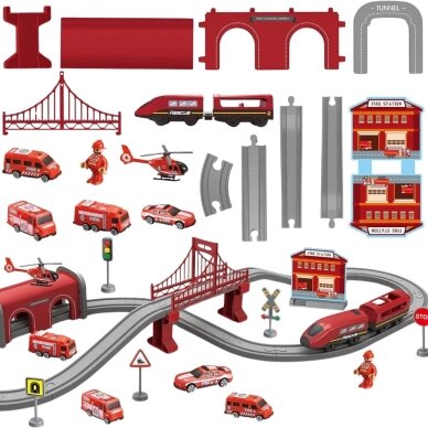 WOOPIE Pendolino elektrinis traukinio rinkinys „Fire Department“ 66 vnt. 10 WOOPIE Pendolino elektrinis traukinio rinkinys „Fire Department“ 66 vnt. 10