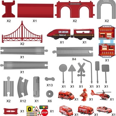 WOOPIE Pendolino elektrinis traukinio rinkinys „Fire Department“ 66 vnt. 11 WOOPIE Pendolino elektrinis traukinio rinkinys „Fire Department“ 66 vnt. 11