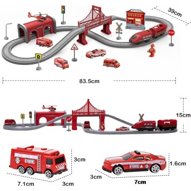 WOOPIE Pendolino elektrinis traukinio rinkinys „Fire Department“ 66 vnt. 12 WOOPIE Pendolino elektrinis traukinio rinkinys „Fire Department“ 66 vnt. 12