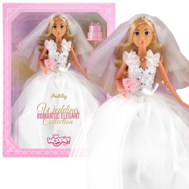 WOOPIE ROYAL Lily lėlė 30 cm nuotaka vestuvinė suknelė priedai