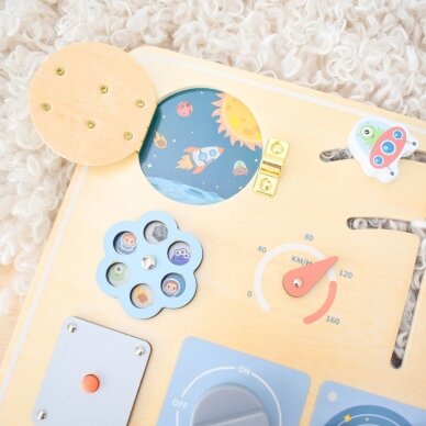 TOOKY TOY Medinė Montessori edukacinė lenta Astronautas Kosminis laivas 4