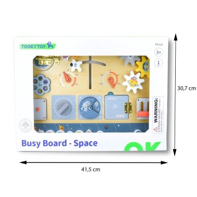 TOOKY TOY Medinė Montessori edukacinė lenta Astronautas Kosminis laivas 9