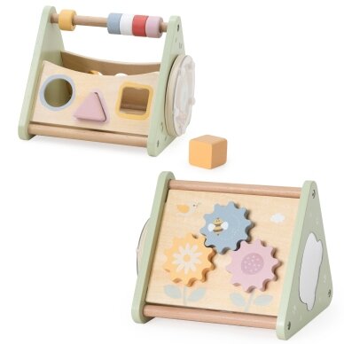 VIGA medinė dėlionė Montessori formų rūšiavimo kaladėlės su abakumi PolarB 10