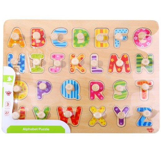 TOOKY TOY Montessori abėcėlės dėlionė su rankenėlėmis 6 TOOKY TOY Montessori abėcėlės dėlionė su rankenėlėmis 6