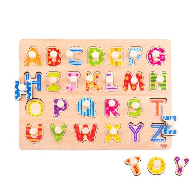 TOOKY TOY Montessori abėcėlės dėlionė su rankenėlėmis 3