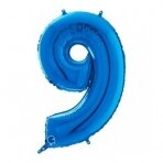 Folinis balionas-skaičius "9", mėlynas (66 cm)