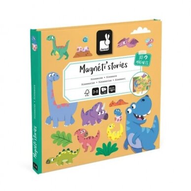 JANOD Magnetinė knygelė „Dinozaurai“ JANOD Magnetinė knygelė „Dinozaurai“