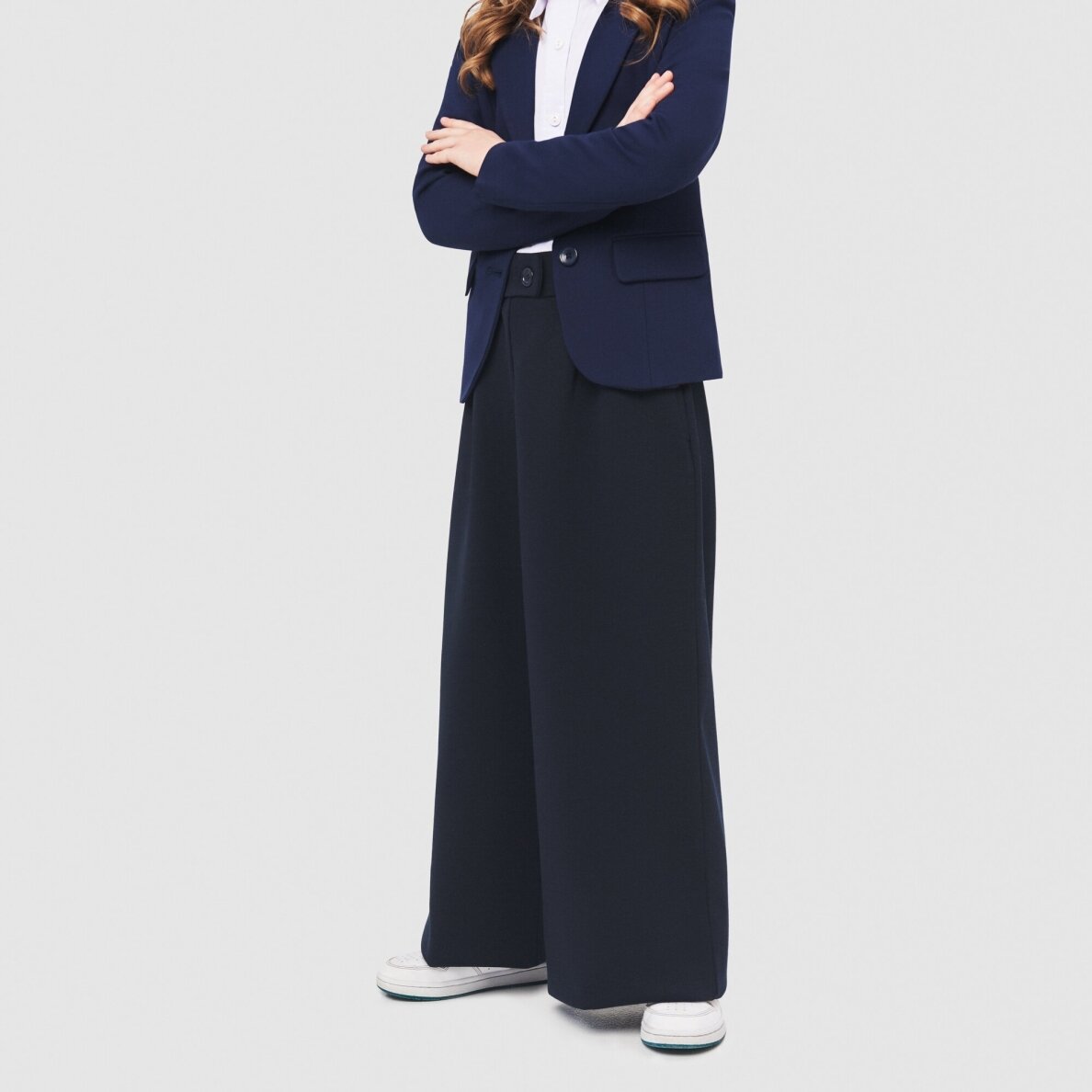 Juodos trikotažines platėjančios kelnės 116-182 cm