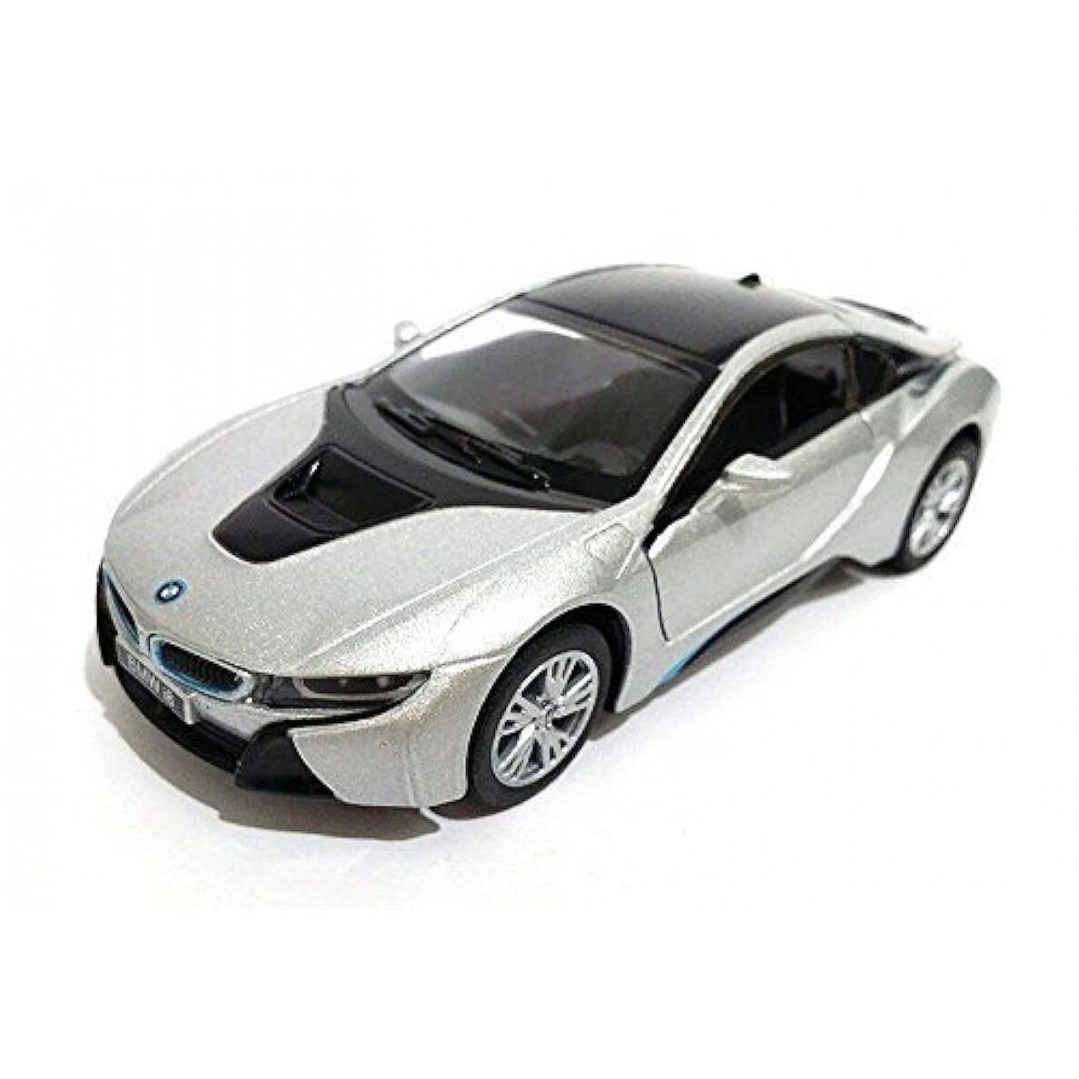 KiNSMART automobilis, BMW i8, sidabrinis KiNSMART automobilis, BMW i8, sidabrinis