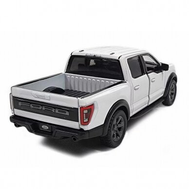 KiNSMART automobilis, 2022 Ford F-150 Raptor, baltas 1 KiNSMART automobilis, 2022 Ford F-150 Raptor, baltas 1