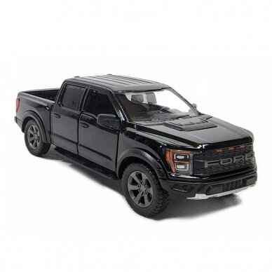 KiNSMART automobilis, 2022 Ford F-150 Raptor, juodas KiNSMART automobilis, 2022 Ford F-150 Raptor, juodas