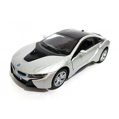 KiNSMART automobilis, BMW i8, sidabrinis KiNSMART automobilis, BMW i8, sidabrinis