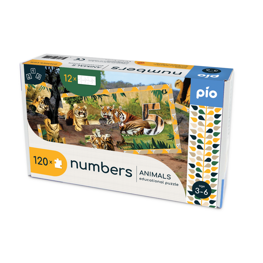 Lavinanti dėlionė NUMBERS - ANIMALS, 3-6 metų vaikams Lavinanti dėlionė NUMBERS - ANIMALS, 3-6 metų vaikams