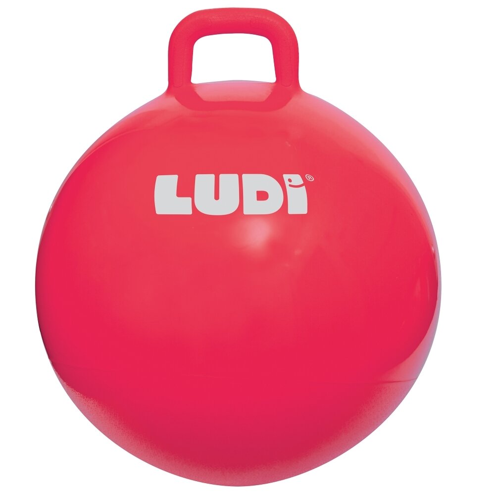 LUDI šokinėjimo kamuolys, raudonas 55 cm LUDI šokinėjimo kamuolys, raudonas 55 cm