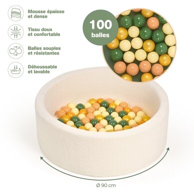LUDI apvalus kamuoliukų baseinas, baltas 3 LUDI apvalus kamuoliukų baseinas, baltas 3