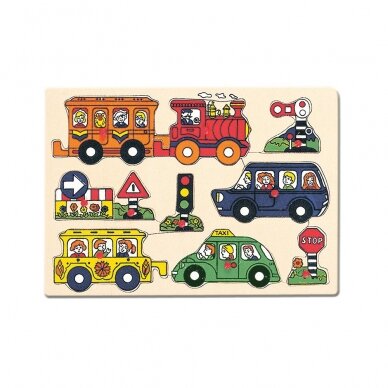 Medinė dėlionė Transportas , 2+ Medinė dėlionė Transportas , 2+