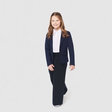Mėlynos trikotažines platėjančios kelnės 116-182 cm 2