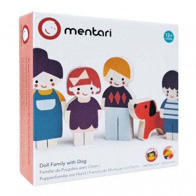 Mentari Lėlių šeimynėlė su šuniuku 1 Mentari Lėlių šeimynėlė su šuniuku 1