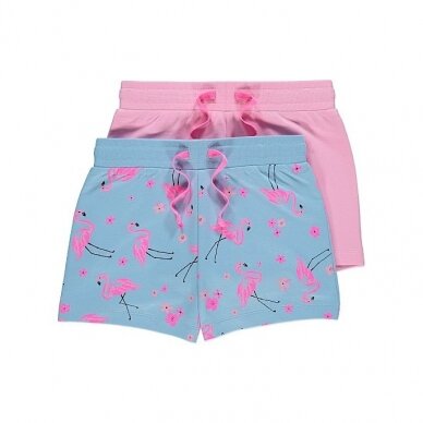 Mergaitiški šortai "Flamingai", 2 vnt.