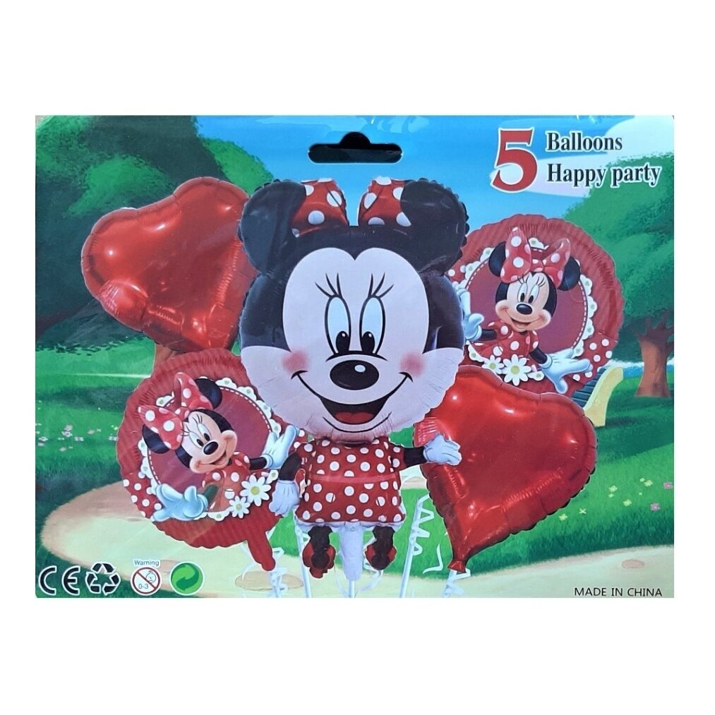 Minnie Mouse balionai, 5 vnt Minnie Mouse balionai, 5 vnt