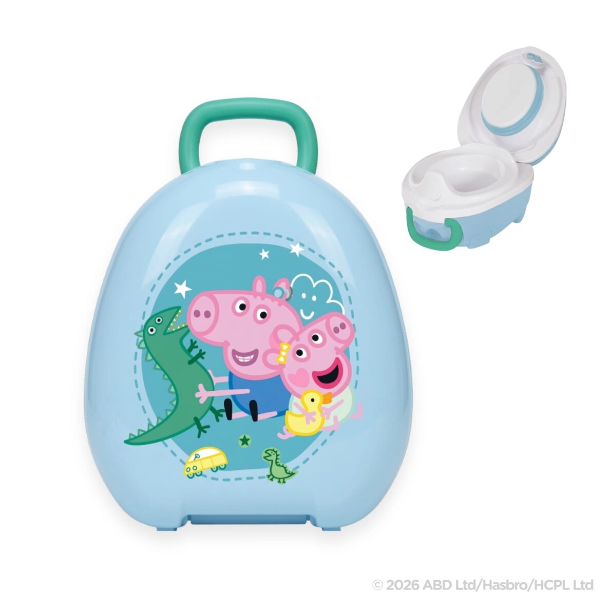 Mokomasis nešiojamas naktipuodis George Pig, mėlyna pastelė Mokomasis nešiojamas naktipuodis George Pig, mėlyna pastelė