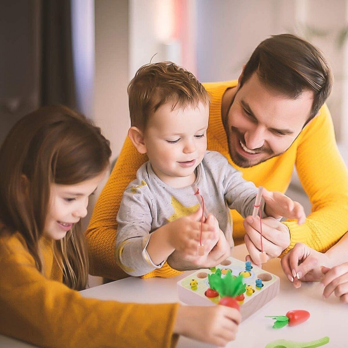 MONTESSORI medinis rinkinys su meškere ir pincetu Ūkininko daržas 6
