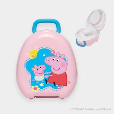 Mokomasis nešiojamas naktipuodis Peppa Pig, švelniai rausva Mokomasis nešiojamas naktipuodis Peppa Pig, švelniai rausva