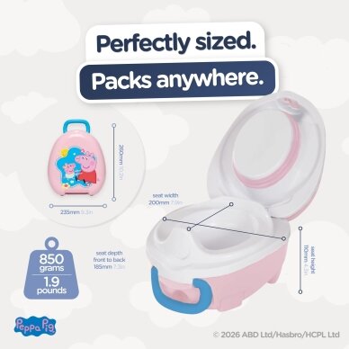 Mokomasis nešiojamas naktipuodis Peppa Pig, švelniai rausva 1
