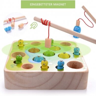 MONTESSORI medinis rinkinys su meškere ir pincetu Ūkininko daržas 4