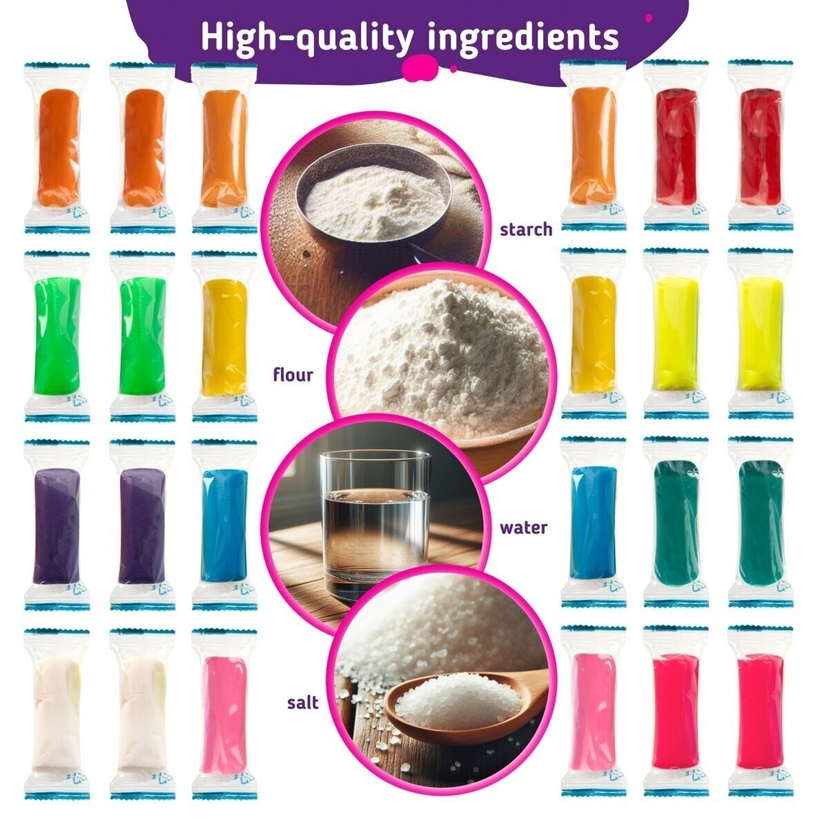 Natūralaus plastilino modelino rinkinys Fantazijų puokštė Genio Kids 20 spalvų 4 Natūralaus plastilino modelino rinkinys Fantazijų puokštė Genio Kids 20 spalvų 4