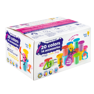 Natūralaus plastilino modelino rinkinys Fantazijų puokštė Genio Kids 20 spalvų 1 Natūralaus plastilino modelino rinkinys Fantazijų puokštė Genio Kids 20 spalvų 1