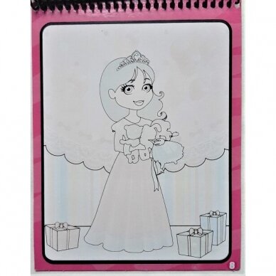 Piešimo vandeniu knygelė "Princesės" 6 Piešimo vandeniu knygelė "Princesės" 6