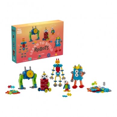 Plus Plus konstruktorius, Mokausi statyti robotus, 250 det. Plus Plus konstruktorius, Mokausi statyti robotus, 250 det.
