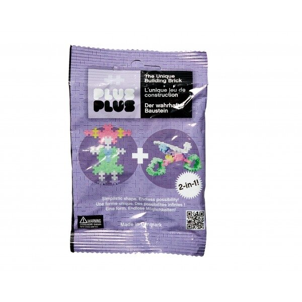 Plus Plus konstruktorius Mini pastelinės - violetinė kišenpinigių pakuotė 2in1 Plus Plus konstruktorius Mini pastelinės - violetinė kišenpinigių pakuotė 2in1