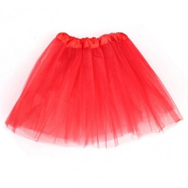 Raudonas tutu tiulio sijonas Raudonas tutu tiulio sijonas